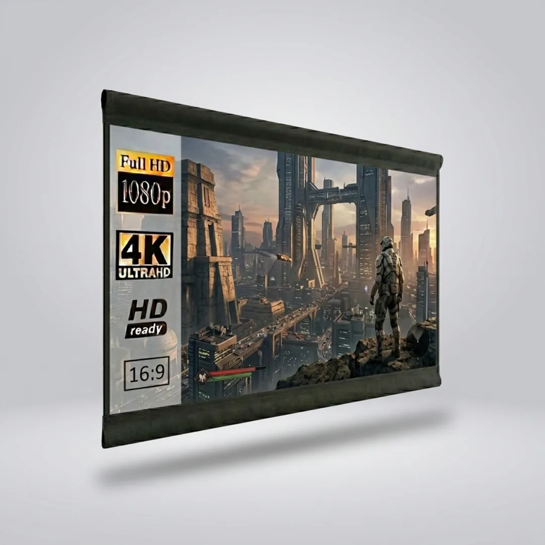 100 Inches Fabric Projector Screen 16:9 Ratio 5ft (H) x 7ft (W)