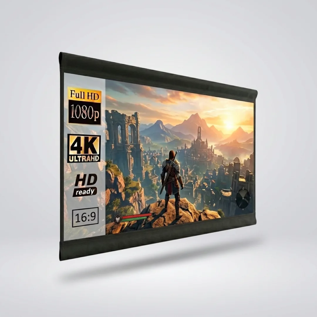 133 Inches Fabric Projector Screen 16:9 Ratio 6ft (H) x 10ft (W)