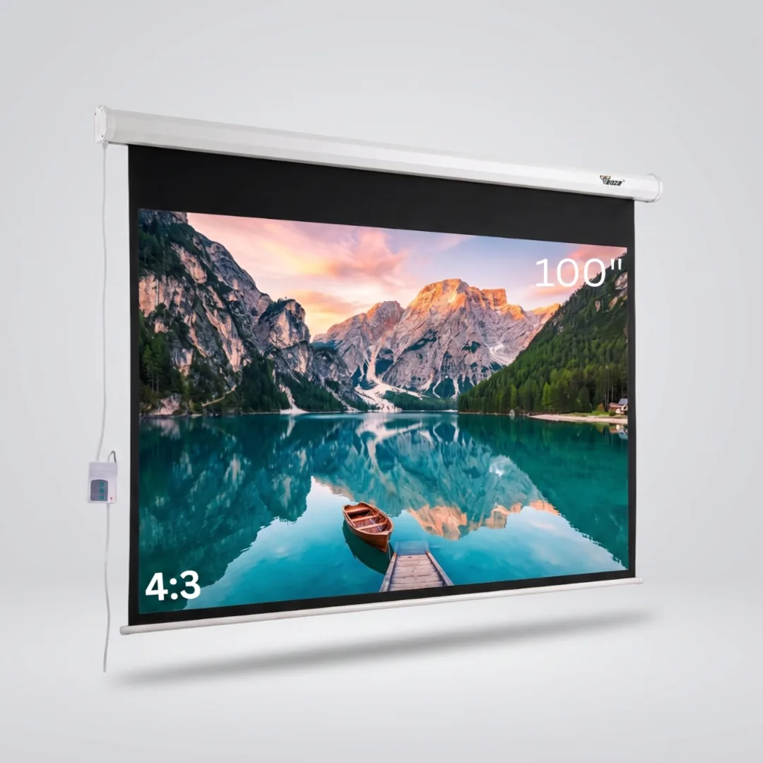 100 Inches Motorized Projector Screen 4:3 Ratio 5ft (H) x 7ft (W)