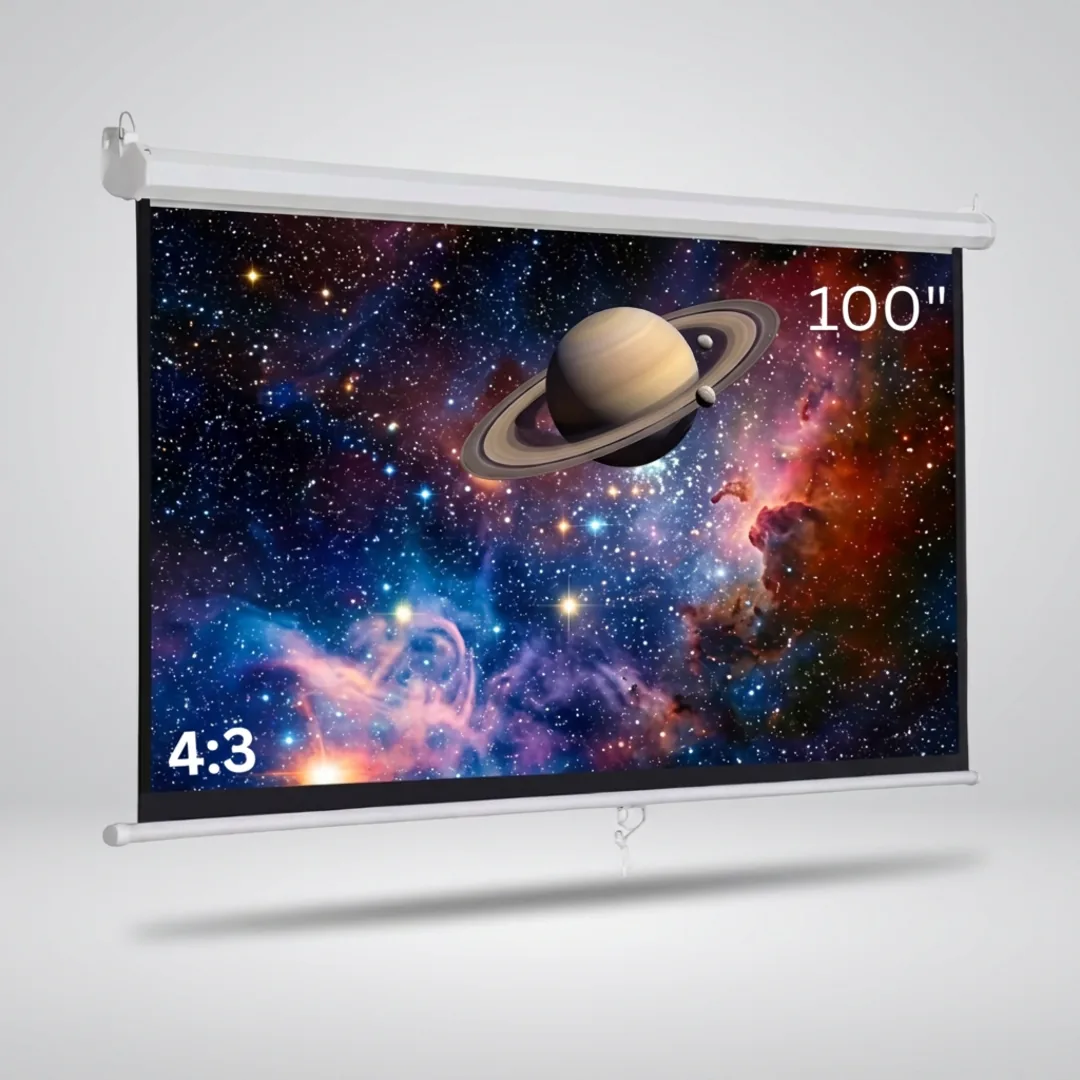 100 Inches Autolock Projector Screen 4:3 Ratio 5ft (H) x 7ft (W)
