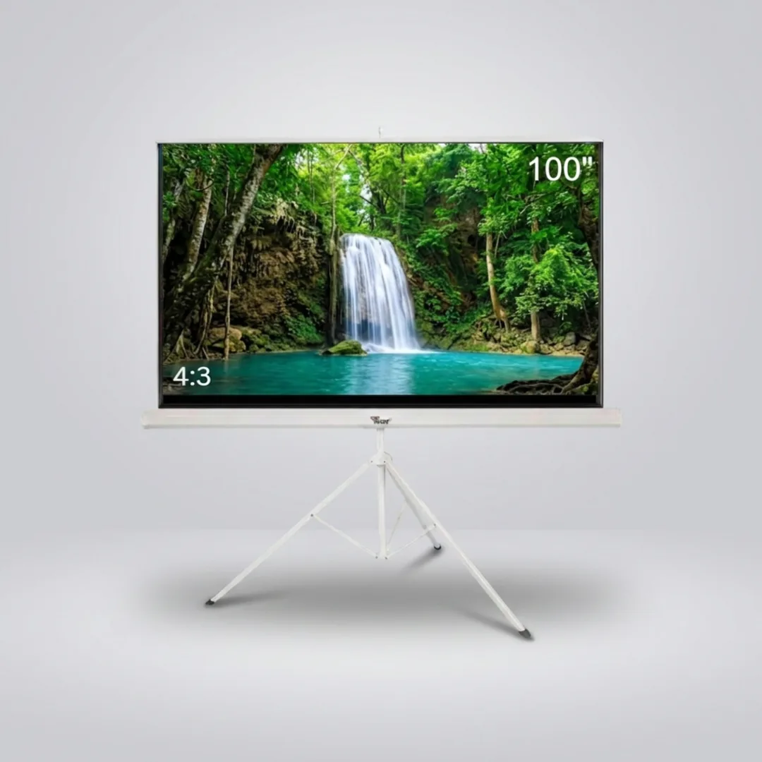 100 Inches Tripod Projector Screen 4:3 Ratio 5ft (H) x 7ft (W)
